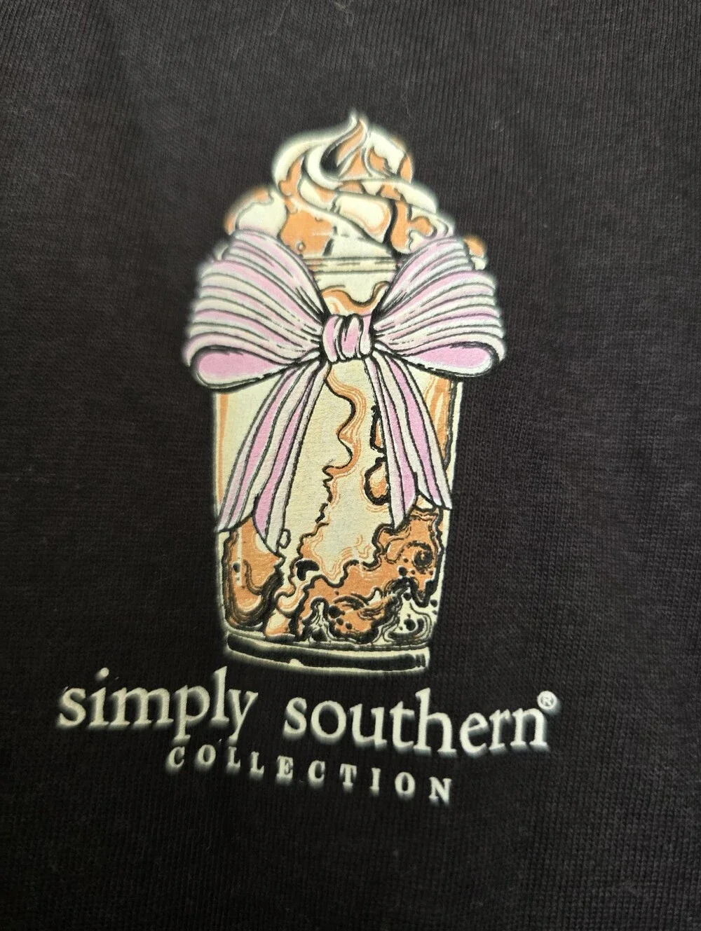 NWT Simply Southern 'Coffee Makes Me Much Nicer' Long Sleeve Tee - Black,Size XL - Picture 5 of 8